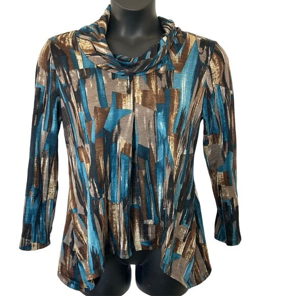 New directions multicolored long sleeve cowl neck sweater size XL - Picture 1 of 8
